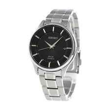 SEIKO SELECTION SBPX103 Black Silver Titanium Solar Men's Watch New in Box