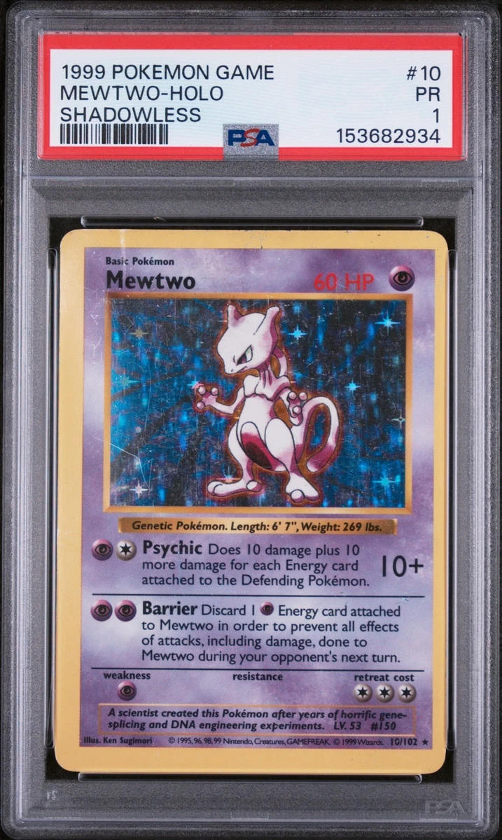 Mewtwo Pokémon TCG Shadowless Individual Collectible Card Game