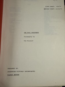 Tim Kincaid Screen Play Script.  Dated 1973  “The Soul Treatment “. VG Condition