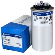 40 + 5 uf MFD x 370 VAC # 97F9849 Genteq Dual Round Capacitor / GE Industrial