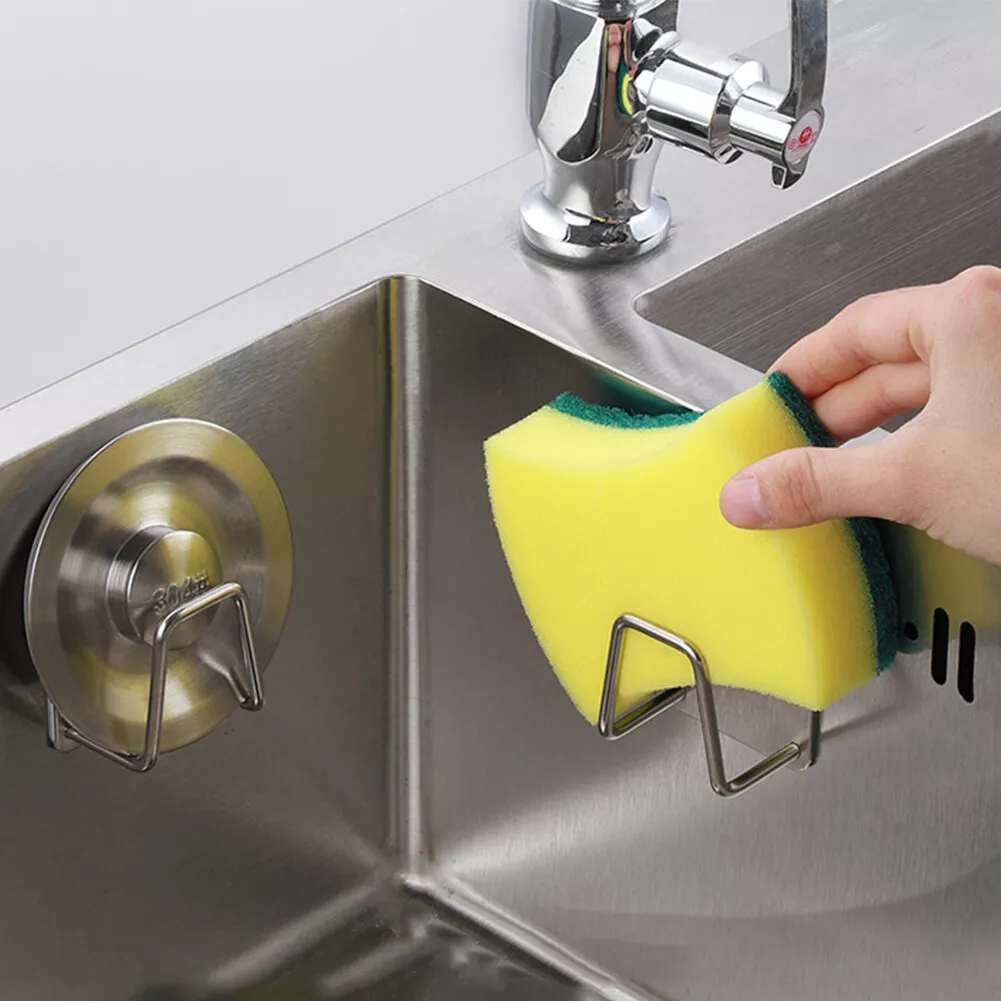 Stainless Steel Sink Sponge Holder, Hand Sanitizer Storage Basket