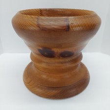 Mid Century Hand Crafted Turned Huge Wood Vase Bowl 6.5" Tall 1.5 Pounds
