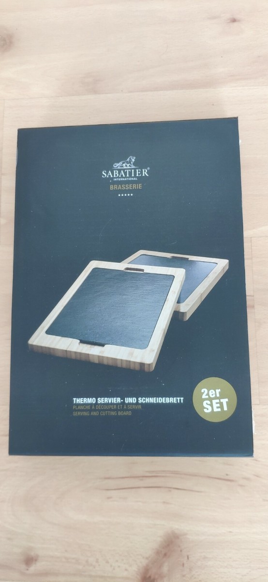 Sabatier International Thermo Servier- und Schneidbrett Bambus Schiefer 2er  Set | eBay.de