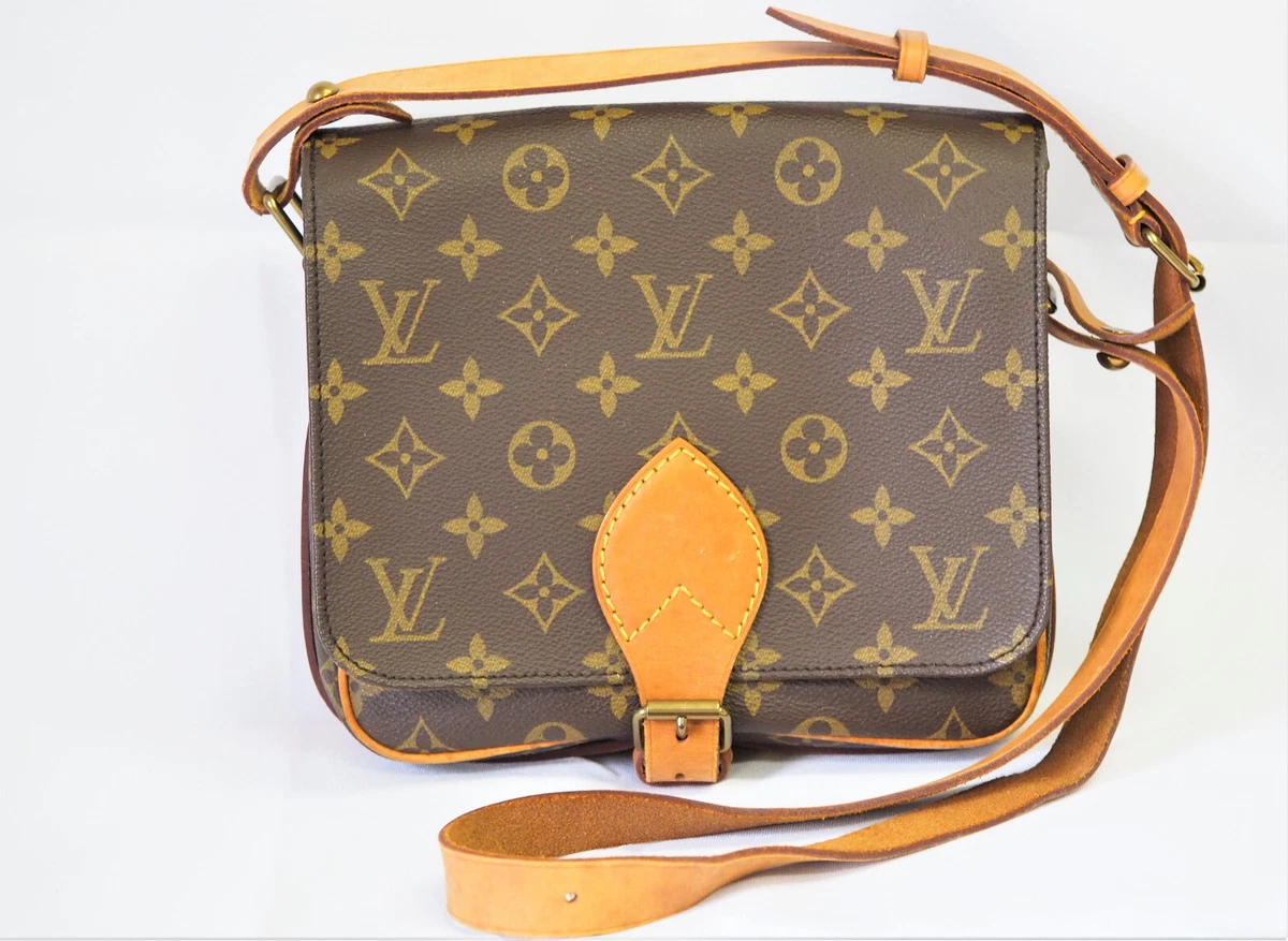 Authentic classic LOUIS VUITTON Monogram Canvas Cartouchiere MM Shoulder Bag