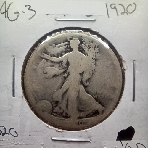 1920 P Walking Liberty Silver Half Dollar in About Good Condition. -#0263