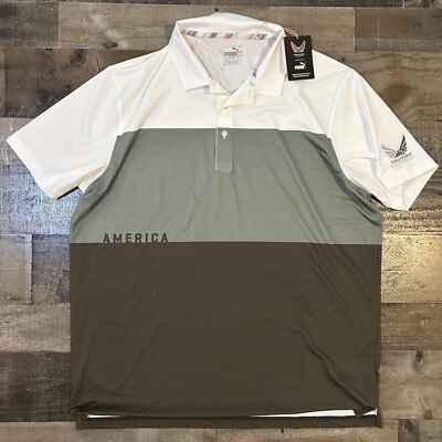 Puma x Volition America Military Golf Polo Shirt USA Mens Size XL