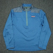 Vineyard Vines Pullover Mens Medium Blue Performance Half Zip Stretch