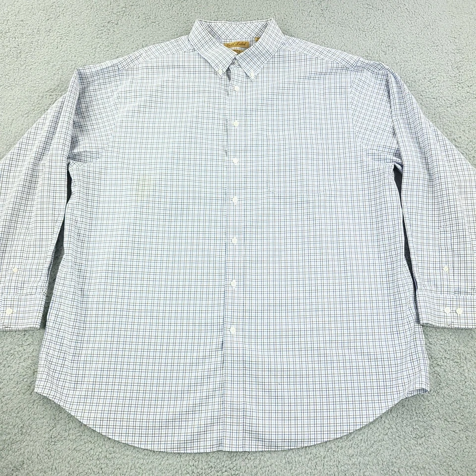 Roundtree & Yorke Shirt Men 3XT XXXT Blue Brown Business Office Gold Label - Image 3 of 4