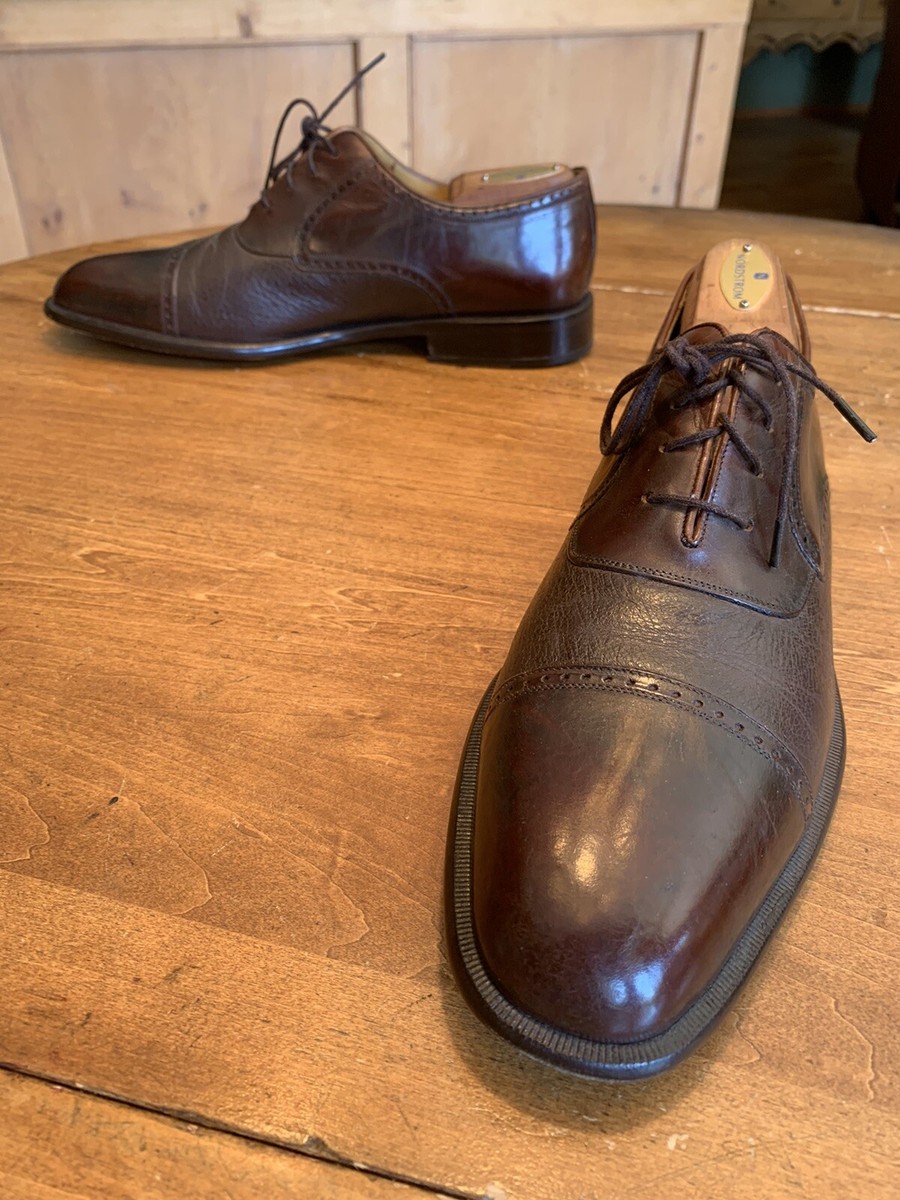 MEZLAN Brown Leather Cap Toe Lace-up Oxfords Shoes 10.5 MEZLAN Mens Dress Shoes Brown Leather Lace Up Cap Toe  main image 4