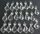 40 Lot Maple Leaf Crystal Glass Prisms Chandelier Lamp Part Brass Ring Pendant
