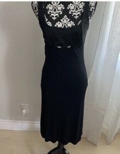 Y2K bebe Dress Women S Little Black Dress 2000s USA Made LBD Open Back Goth