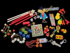Vintage 1970s 80s Girls Room Junk Drawer Lot Goody Russ Post Cereal Key Chains