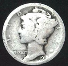 1918-S 10C Mercury Dime 90% Silver 21oas0331