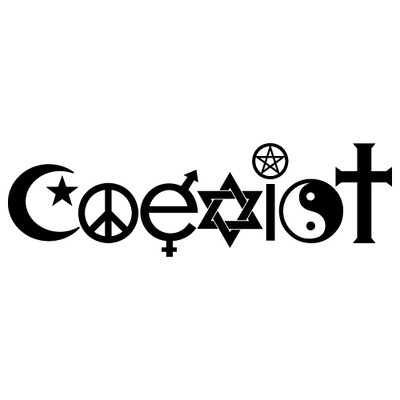 COEXIST POLITICAL RELIGIOUS SYMBOL PEACE LOVE VINYL DECAL STICKER