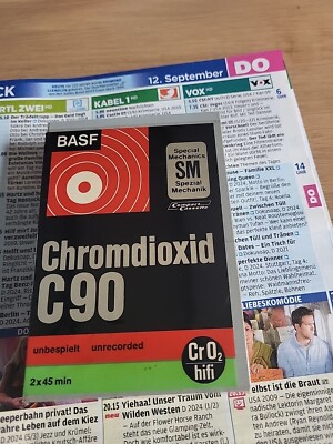 Basf C 90 Chromdioxid SM .Kassette Mit Etui , NEU / OVP . Selten ,Rar Etwa 1965