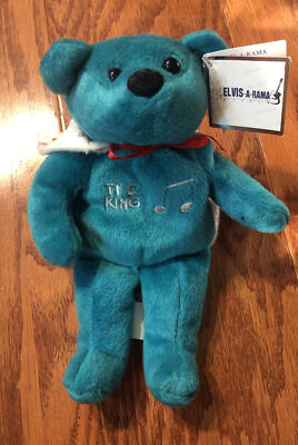 ELVIS-A-RAMA Museum Bear ELVIS PRESLEY Collectible ''THE KING'' w/ Tags Beanie