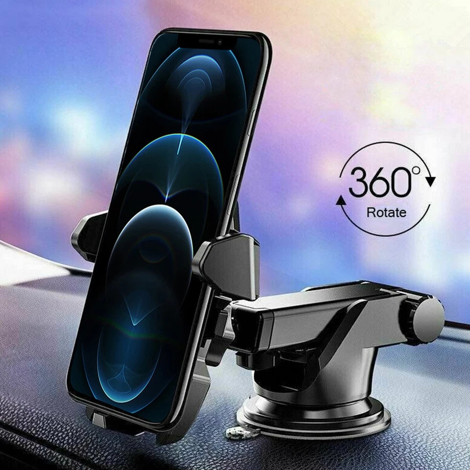 Universal Phone Car Mount Dashboard/Windshield Holder For iPhone Samsung Google - Image 2 of 4