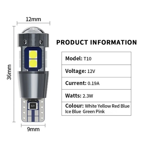 T10 W5W LED Canbus Error Free Light Bulbs for Car Interior Dome Light Trunk 4Pcs - Foto 39 di 72