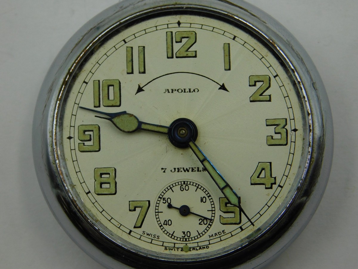 ビレロイ&ボッホ　PROVENCE　掛け時計　中古 Vintage Apollo Brevet +227383 7j Hand Wind Pocket Watch w/ Alarm