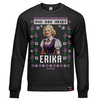 ALFASHIRT X-MAS Erika canción de marcha Navidad Song Operator Ugly Christmas Pullover #47094