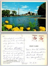 Vintage Toronto CN Tower Postcard - Skyline from Toronto Islands, Canada