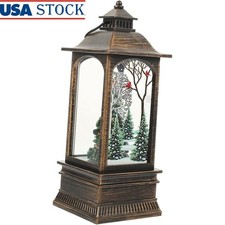 Christmas Snow Globe Lantern Light Decorative Christmas Scene Portable Lamp New