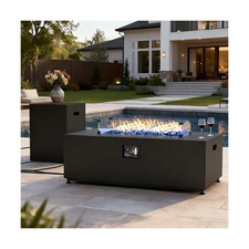 LayinSun 42 Inch Outdoor Fire Pit Table for Outside Patio, 55000BTU Rectangle...