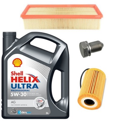 SHELL AG 5L 5W30 & OIL AIR FILTER SERVICE KIT FOR VW SCIROCCO 2.0 TDI 2008-17