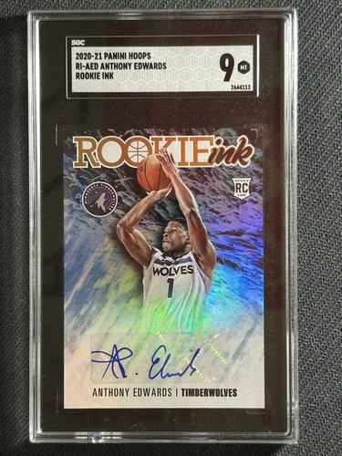 Anthony Edwards #RI-AED 2020 Panini Hoops Rookie Ink card