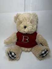Burberry Teddy Bear Stuffed Plush with Nova Check  B Logo Sweater/Vest New 