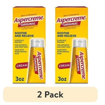 2 Pack Aspercreme Maximum Strength Pain Relief Cream With Aloe 3oz FREE SHIPPING