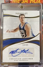 2019 Panini Immaculate Collection Collegiate Christian Laettner Auto /25