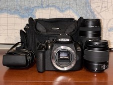 Canon EOS 2000D DSLR Camera Kit Wi-Fi RAW w/ 18-55mm  75-300mm Lenses