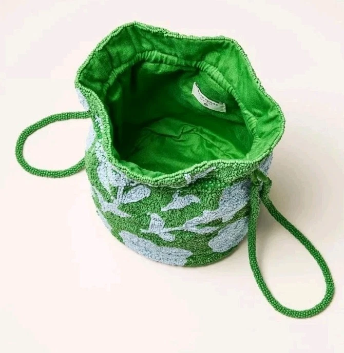 Bolso cubo KATE SPADE X TARGET clásico con cuentas rosa con cordón verde/azul - nuevo con etiquetas Foto 2 de 3