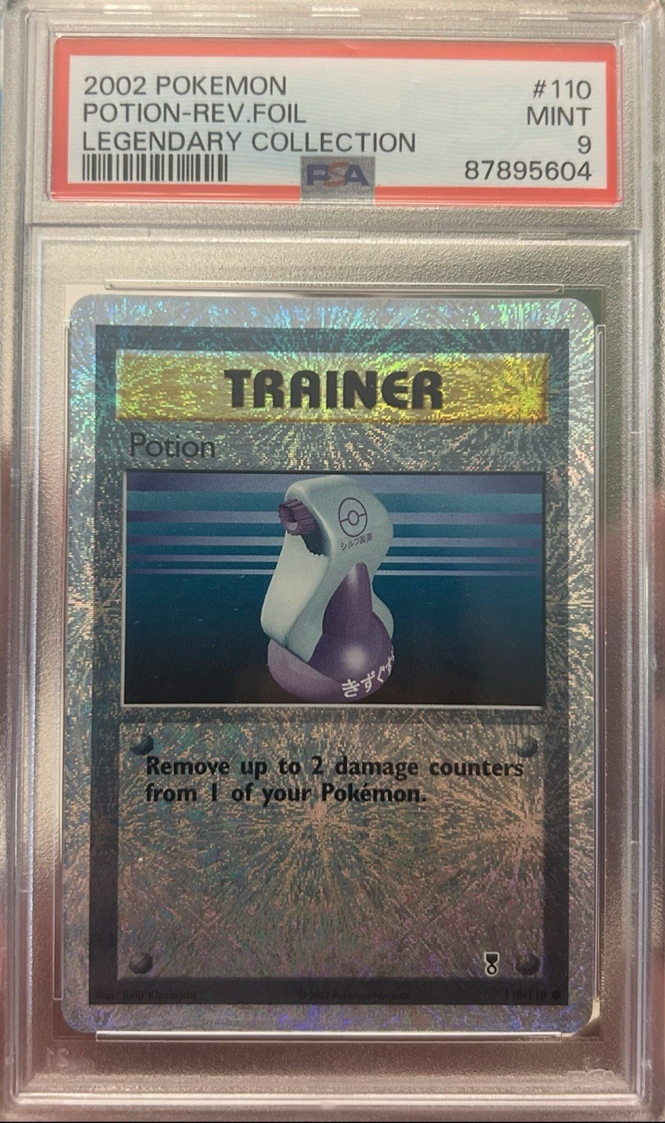 Pokemon PSA 9 Legendary Collection Reverse Holo Potion #110 Rare Vintage Mint