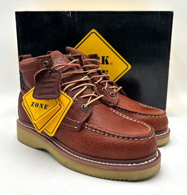 WORK ZONE N634 COPPER WAXY Men's NEW Moc-Toe Boot Brown Multiple Sizes
