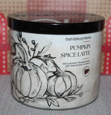BATH  BODY WORKS PUMPKIN SPICE LATTE SCENTED 3-WICK 14.5 OZ SCENTED CANDLE NEW