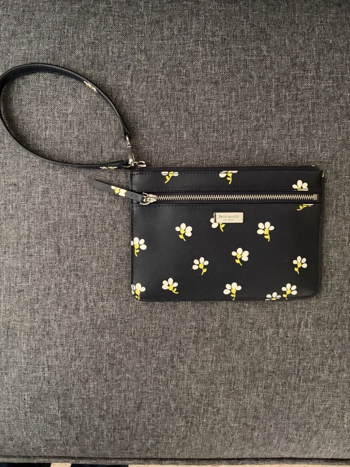 Cartera monedas Kate Spade flor. Blanco/Amarillo Foto 2 de 4