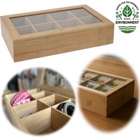 Teebox Aus Holz 8 FäCher Aufbewahrungsbox Box Teekiste Teekasten Schmuckkiste