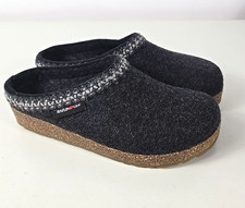 NWOB - Haflinger Womens GRIZZLY Charcoal Gray Wool Clogs Slippers Sz 36 /US 5