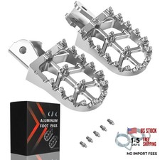 Dirt Bike Foot Pegs,7075 Aluminum CNC Footpegs Pedals silver with Springs