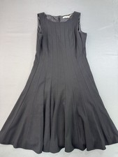 Calvin Klein Fit & Flare Dress Womens Size 6P 6 Petite Black Sleeveless Stretch