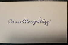 Amos Alonzo Stagg - Hall of Fame football coach - SIGNED 3x5 index card