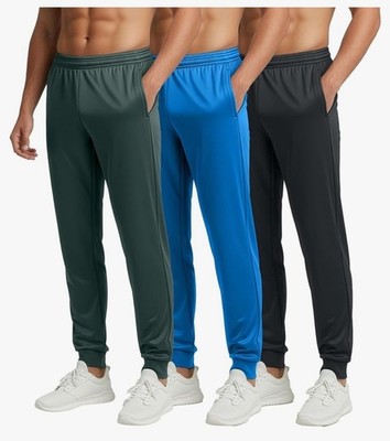 Real Essentials 3 Pack: Men's Tricot  Jogger Sweatpants Set 7 (4x Tall)