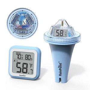 RAINPOINT Wireless Digital Pool Thermometer, Floating, Anti-Fog 360° LCD Display