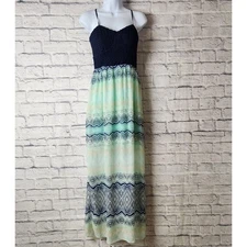 Trixxi Dress Womens Size Large Maxi Halter Spaghetti Strap Open Back