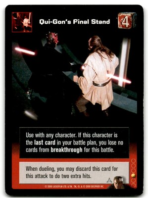 Star Wars Young Jedi Duel of the Fates CCG #19 Qui-Gon's Final Stand