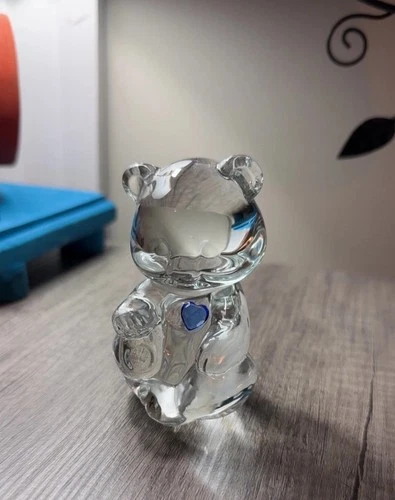 Vintage Fenton Crystal Glass Birthday Stone September Bear Figurine