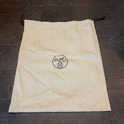 Authentic Hermes Large tweed dust bag drawstring storage birkin Kelly 37/43cm