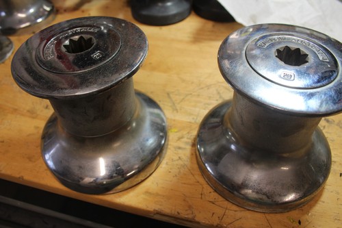 Pair of Barlow 20 bronze single speed winches minor scuffing and wear work great